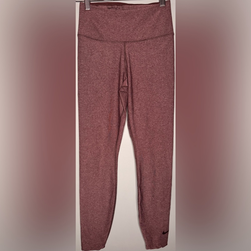 Nike Dri-FIT Leggings Maroon Heather High Rise Small